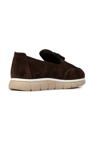 Deery Erkek Kahverengi Hakiki Süet Püsküllü Loafer - 02048mkhve02
