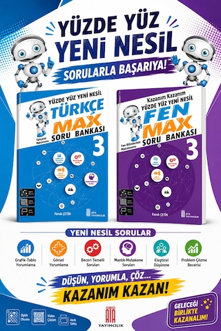3.sınıf Yeni Nesil Türkçe - Fen Max Soru Bankası