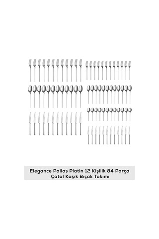 Karaca  Elegance Pallas Platin 12 Kişilik 84 Parça Çatal Kaşık Bıçak Takımı