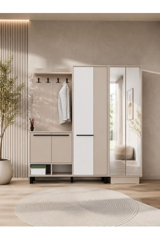 Abre Prestige Aynalı Portmanto Vizon Beyaz Diğer Abre Prestige Aynalı Portmanto Vizon Beyaz Diğer