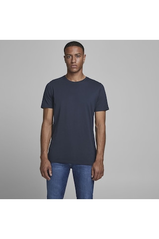 Jack & Jones Bisiklet Yaka Basic Tisört-Organic 12156101 Navy Blazer Lacivert