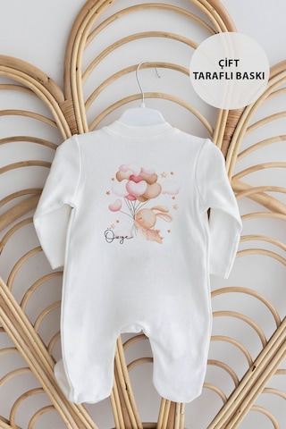 Lilabio %100 Organik Isme Özel Isimli 10lu Hastane Çıkışı Tavşan Ekru