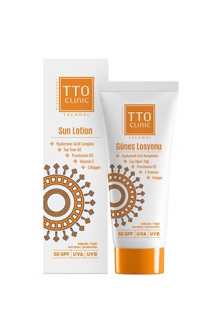 Tto Clinic Akneli ve Rozalı Ciltler için Çay Ağacı Yağlı Güneş Losyonu SPF50 100 ML