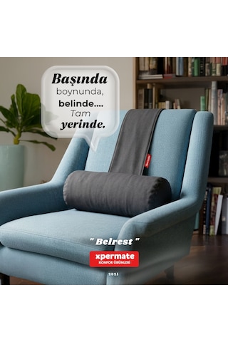 Belrest Bel Boyun Baş Destek Yastığı Ayarlanabilir Ağırlıklı Koltuk Kanepe Ve Araç Boyun Yastığı Gri