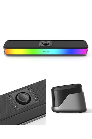 Harmony V2 Rgb Gaming Soundbar 14w Bluetooth Hoparlör Usb + Type-c 6 Ses Modu-siyah