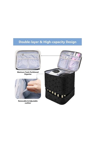 Novahub Tırnak Cilası, Manikür, Torba, Yüksek Kapasiteli, Çift Katmanlı, Renkli Saklama Çantası Çok Renkli