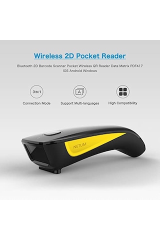 Hw0002 Kablosuz Barkod Okuyucu 1d 2d Qr Kod Tarayıcı Bluetooth 2.4g Usb 3 Ü 1 Arada Titreşim Uyarılı Şarj Göster