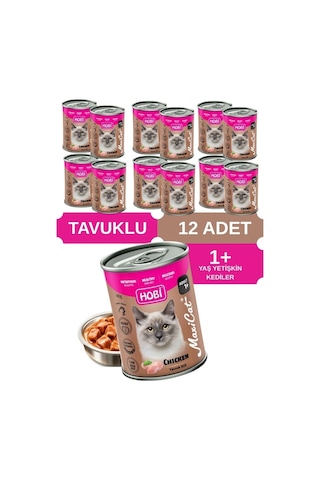 Hobi Maxicat Tavuklu Yetişkin Kedi Konservesi 400 Gr X 12 Adet