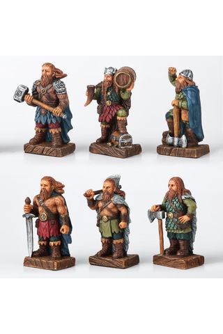 Wıse 6 Lı Viking Savaşçıları Dekoratif Obje Seti Poliresin Koleksiyon Figürleri .