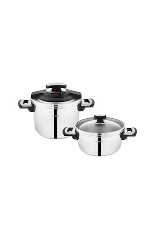 Schafer İn-safe 2 Li Düdüklü Tencere Seti 4 Parça-siyah