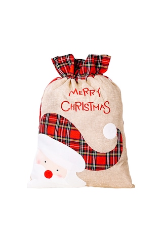 Mufunye Noel Büyük Boy Kumaş Hediye Çantası - 55x38 Cm, Şeker/ödül Taşıma, Santa/elk Desenli, Dayanıklı Kumaş Malzeme, Ev/parti Dekorasyonu Çok Renkli
