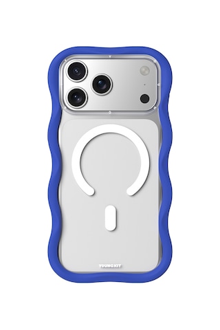 Apple Uyumlu iPhone 17 Pro Max  Kılıf M-safe Şarj Özellikli Youngkit Wave Clear Serisi Kapak Lacivert Lacivert