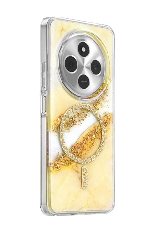 Onegif Xiaomi Redmi 14c Lotus Simli Magsafe Kapak - Gümüş Kod: 0645