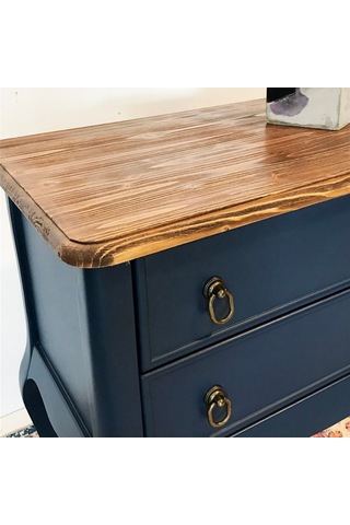 Roys Ahşap L3540 Lacivert Çift Çekmeceli Komodin  Telefonluk