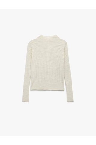 Koton Regular Fit Uzun Kollu Hafif Dik Yaka Triko Kazak Bej 6wak90031ht Ekru