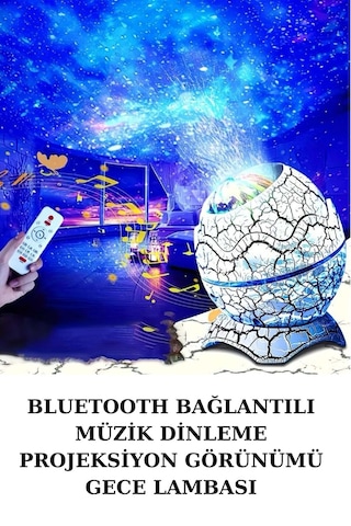 Dinozor Yumurtası Gece Masa Lambası Bluetooth Hoparlör 14 Renk Seçeneği -
