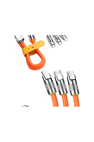 Çoklu Şarj Kablosu Usb Type-c İos 120w Hızlı Şarj Kablosu 45993788