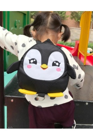 Penguen Çocuk Okul Çantası Karikatür Anaokulu Sırt Çantası Bebek Moda Seyahat Sırt Çantası 8tr8qw Siyah