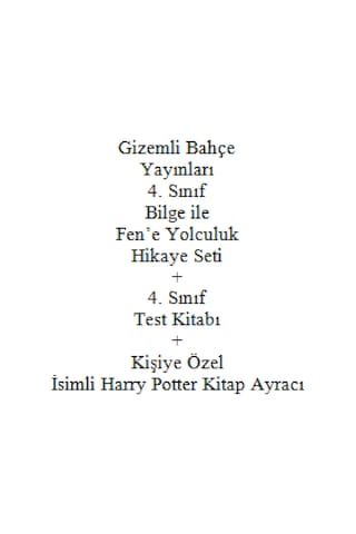 4. Sınıf Hikaye Kitabı Seti Gizemli Bahçe Yayınları Bilge ile Fen'e Yolculuk + 4. Sınıf Test Kitabı + Kişiye Özel İsimli Harry Potter Kitap Ayracı