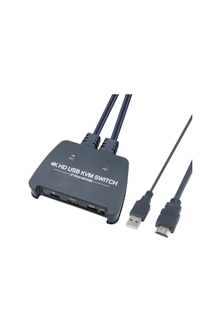 Vcom Dd221 4K 2 Port Hdmi 1.4V 4K@30Hz Plastik Kasa Kvm Switch
