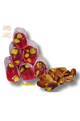 Fitil Lokum Narlı Antep Fıstıklı 1000 Gr.jelatinsiz -gulutensiz-vegan-helal Doğanlar Gıda