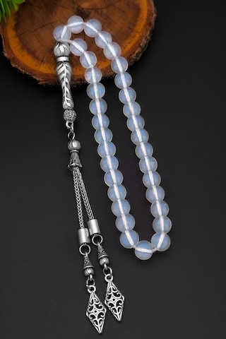 Opal Ay Taşı Tesbih Erkek Doğal Taş Tesbih 8 Mm Bt035 Beyaz