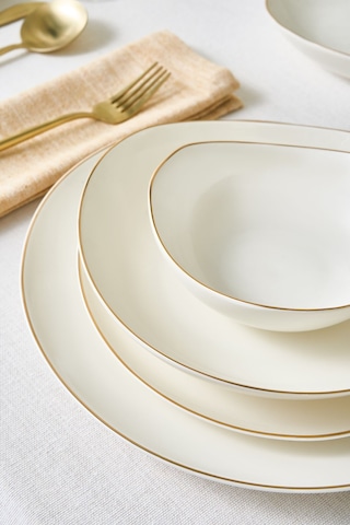 Karaca Stream Bone Middle 53 Parça 12 Kişilik Yemek Takımı Gold