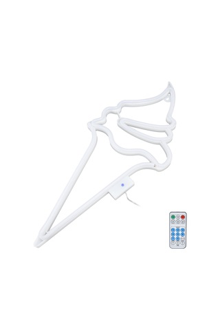 Geeroyoo Mavi Led Dondurma Neon Işığı - 18 Tuşlu Kumanda 8 Modlu Zamanlayıcı Duvar Lambası - Usb/pil Beslemeli - Ev, Restoran, Parti Dekorasyon Aydınlatması Açık Mavi Işık