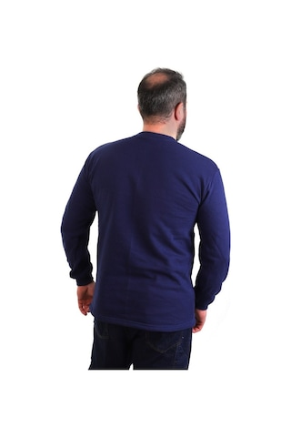 Eser - Bisiklet Yaka Sweatshirt - Cepli - Lacivert