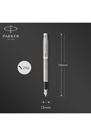 Parker Im Doldurucu / Krom Süslemeli Paslanmaz Çelik / Orta Uçlu Ve Mavi Mürekkepli Dolma Kalem / Hediye Kutusu Genel