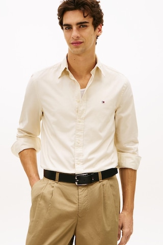 Tommy Hilfiger Erkek Flex Poplin Düz Renk Rf Bej Gömlek-13519 Cream