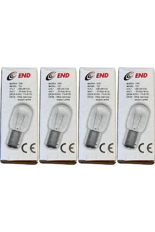 End 15w B15d Duylu Dikiş Makinesi Ampulü 4 Adet