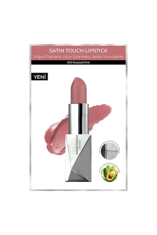 Alix Avien Uzun Süre Kalıcı Nemlendirici Pürüzsüz Etkili Yarı Mat Ruj Satin Touch Lipstick 809 Roasted Pink