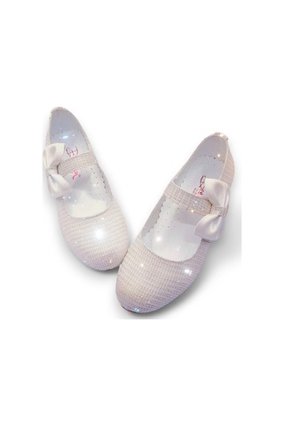 Beebron Ortopedik Topuklu Abiye Kız Çocuk Ayakkabı Shining Series Abiayk2401 Simli Krem Krem