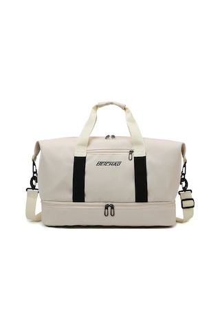 Seyahat Çantası Büyük Kapasiteli Biniş Çantası Islak Ve Kuru Ayrılmış Ayakkabı Çantası Beyaz Pirinç Beyaz