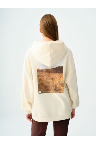LOFT Oversize Kadın Sweatshirt Ekru