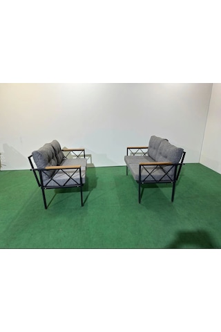 2+2balkon-bahçe-kafe-çay Seti-koltuk Takımı-oturma Grubu-ofis Koltuğu 2+2 Gri