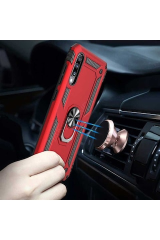 Huawei P Smart Pro Yüzüklü Standli Vega Kilif Ekran Koruyucu 510330721