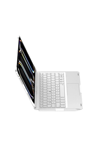 Cosmotex Newface iPad Uyumlu Pro 11 2024 F11 Ats Kılıf Magic Dönen Klavyeli Tablet Kılıf - Gümüş