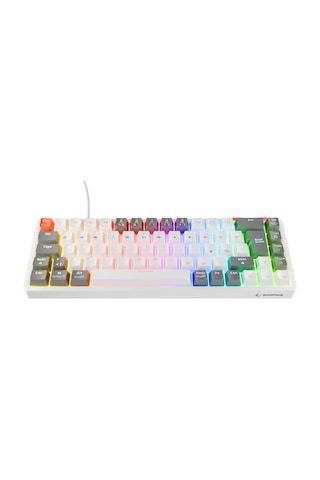 Rampage Yoru Mini Beyaz/gri Type-c Red Swich Q Mekanik Oyuncu Klavyesi