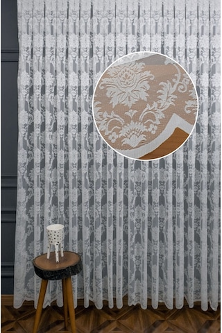 Evdepo Home Damask Kullanıma Hazır Tül Perde (546640431)