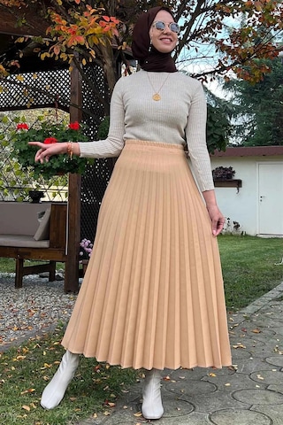 Rabia Şamlı Minel Bisküvi Plise Etek Normal