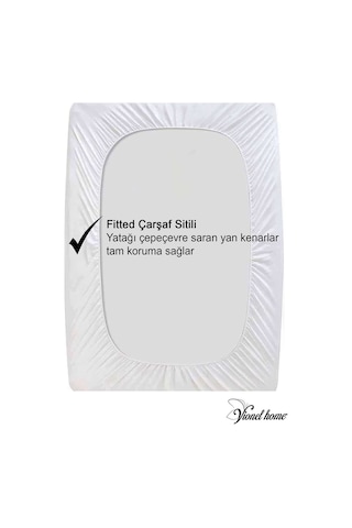 Vionel Home Pamuk Kapitone Full Kenar Fitted Sıvı Geçirmez Bebek Ve Çocuk Yatak Koruyucu Alez Beyaz
