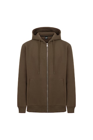 Mysport My Sport 5018 Erkek Yumuşacık Kapüşonlu Organik Pamuk Kanguru Cepli Regular Kahverengi Sweatshirt Kahverengi