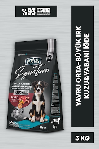Peritas Signature Kuzulu Orta ve Büyük Irk Yavru Köpek Maması 3 KG