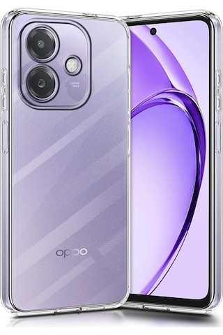 Oppo A3 İle Uyumlu Kılıf Şeffaf Kamera Korumalı Esnek Silikon Telefon Kılıfı Kapak
