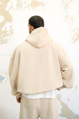 Krem Cozy Basic Oversize Sweatshirt Krem