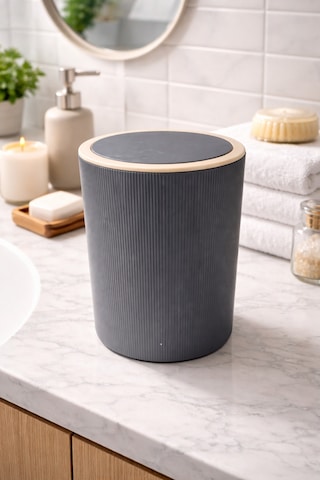 7 Litre Modern Tarz Çöp Kovası Dayanıklı Plastik Malzeme Gri