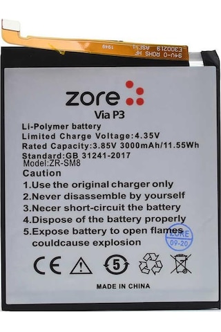 Zore Casper Via P3 Zore Tam Uyumlu Batarya