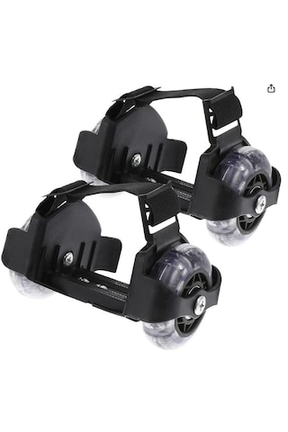 Busso-yx-sg-04-60 Kg Taşıma Kapasiteli 2 Tekerlekli Işıklı Topuk Pateni Siyah